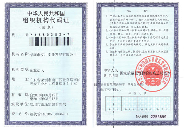 機構(gòu)代碼證