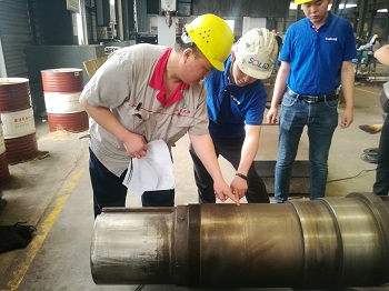 破碎機轉子軸磨損冷焊修復